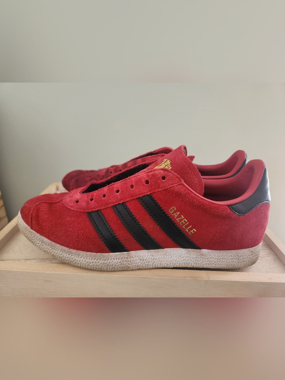 Adidas Kids' Manchester United Gazelle Suede Sneakers - Red/Black